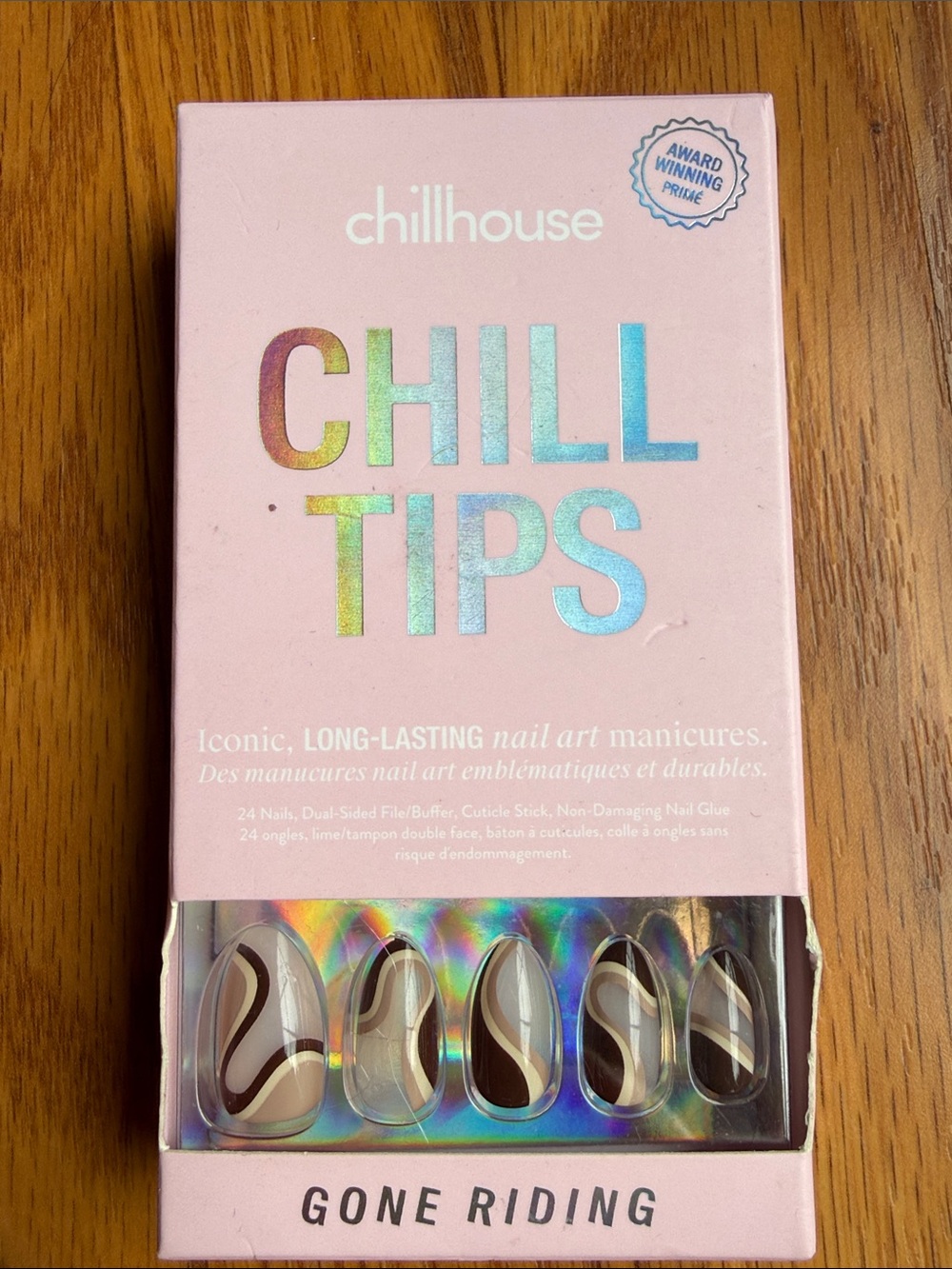 Chillhouse Chill Tips Press-On Nails — Gone Riding Pink & Black